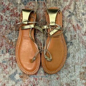 Gold Leather Sandals